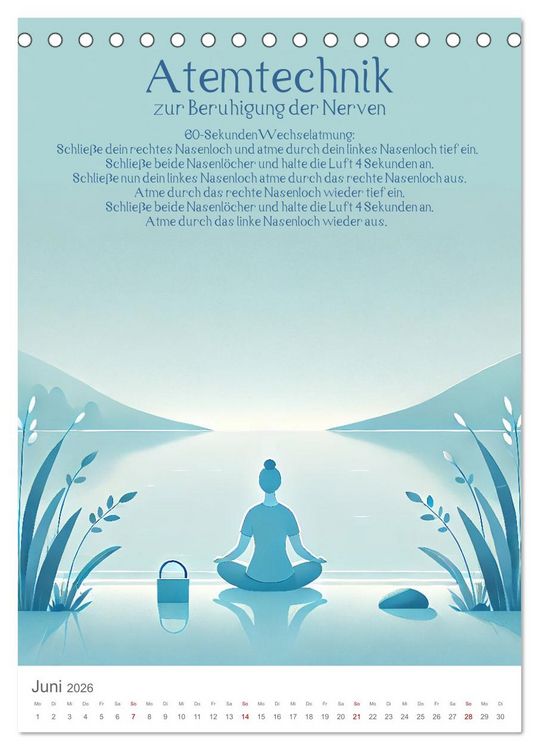 Produktbild: Dein Anti-Stress Kalender - Monatliche Inspirationen f&uuml;r mehr Entspannung (Tischkalender 2026 DIN A5 hoch), CALVENDO Monatskalender