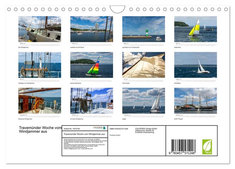 Produktbild: Travem&uuml;nder Woche vom Windjammer aus (Wandkalender 2026 DIN A4 quer), CALVENDO Monatskalender