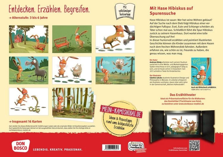 Hase Hibiskus und der Möhrenklau. Kamishibai Bildkartenset