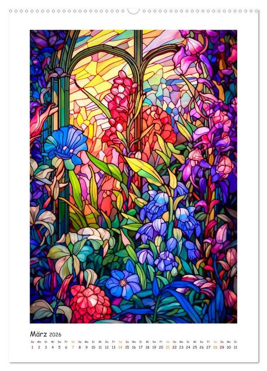 Produktbild: Steinglasmalerei (Wandkalender 2026 DIN A2 hoch), CALVENDO Monatskalender
