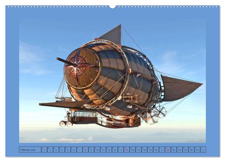 Produktbild: Steampunk Luftschiffe (hochwertiger Premium Wandkalender 2026 DIN A2 quer), Kunstdruck in Hochglanz