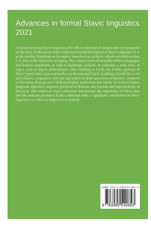 Produktbild: Advances in formal Slavic linguistics 2021