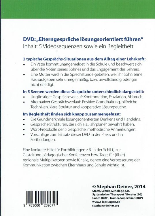 Produktbild: Elterngespr&auml;che l&ouml;sungsorientiert f&uuml;hren
