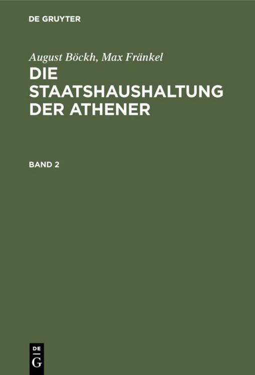 Produktbild: Die Staatshaushaltung der Athener. Band 2