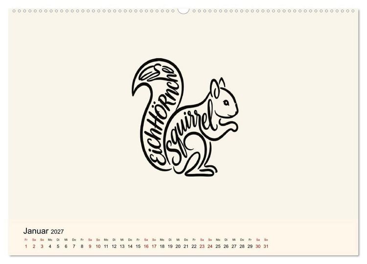 Produktbild: Buchstabentiere (Wandkalender 2027 DIN A2 quer), CALVENDO Monatskalender