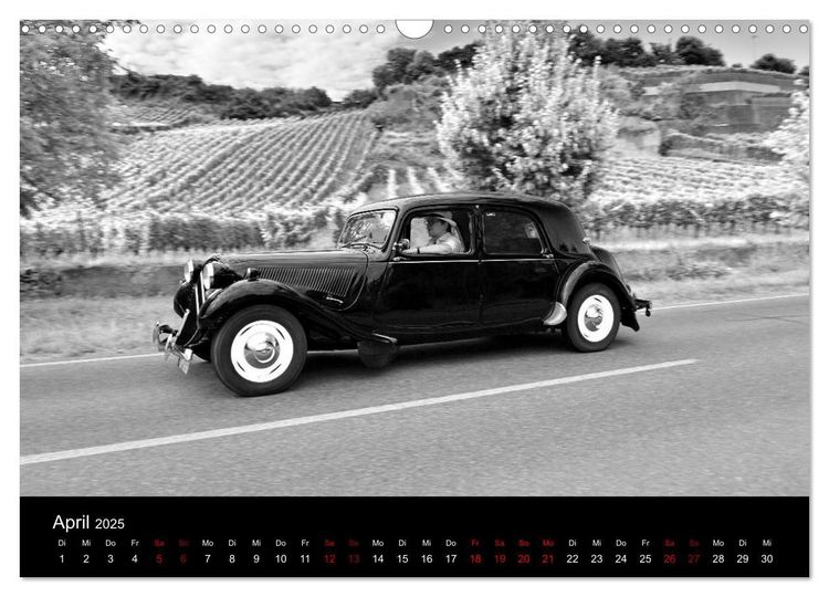 Produktbild: Citro&euml;n 11 CV Traction Avant in schwarzweiss (Wandkalender 2025 DIN A3 quer), CALVENDO Monatskalender