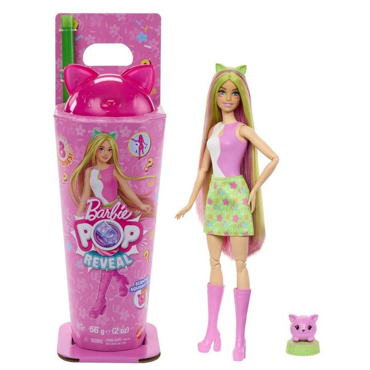 Produktbild: Barbie Pop Reveal Shakes-Serie, Set aus Puppe & Accessoires, duftende helle Häschen-Modepuppe