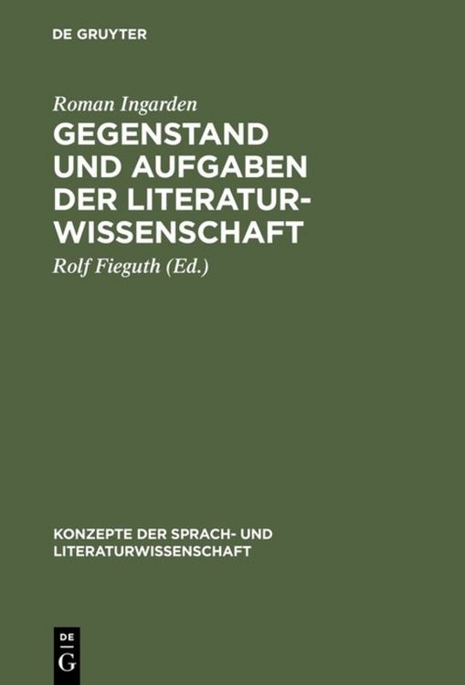 Produktbild: Gegenstand und Aufgaben der Literaturwissenschaft