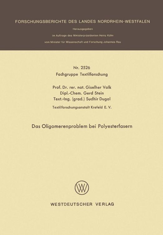 Produktbild: Das Oligomerenproblem bei Polyesterfasern