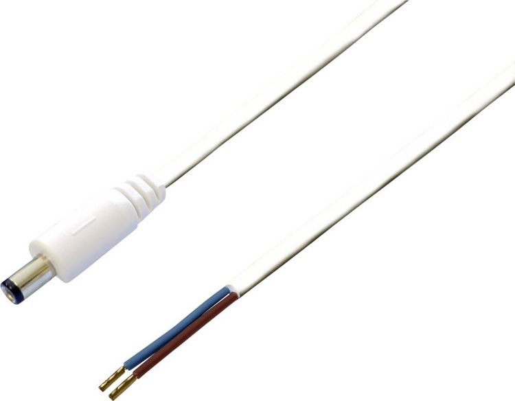Produktbild: BKL Electronic 075191 Niedervolt-Anschlusskabel Niedervolt-Stecker - offene Kabelenden 5.50 mm 2.10 mm 1.00 m 1 St.