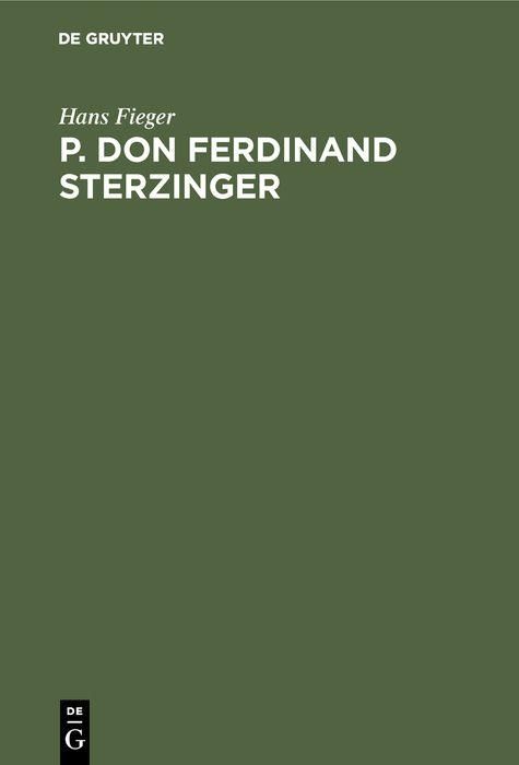 Produktbild: P. Don Ferdinand Sterzinger