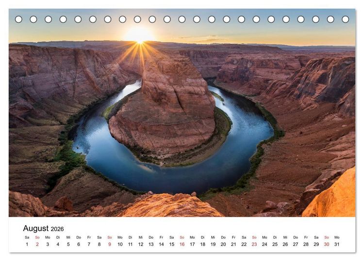 Produktbild: S&uuml;dwesten der USA - Atemberaubende Landschaften (Tischkalender 2026 DIN A5 quer), CALVENDO Monatskalender