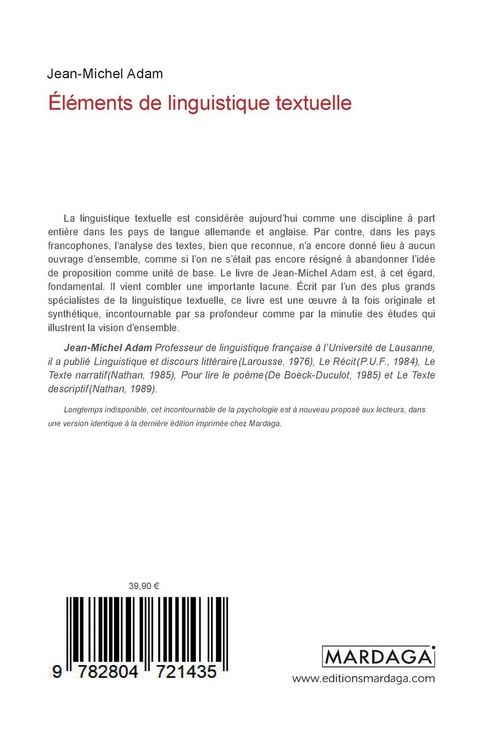 Produktbild: &Eacute;l&eacute;ments de linguistique textuelle