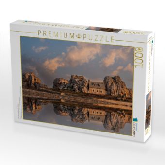 Produktbild: CALVENDO Puzzle Das Haus zwichen den Felsen | 1000 Teile Lege-Gr&ouml;&szlig;e 64x48cm Foto-Puzzle f&uuml;r gl&uuml;ckliche Stunden