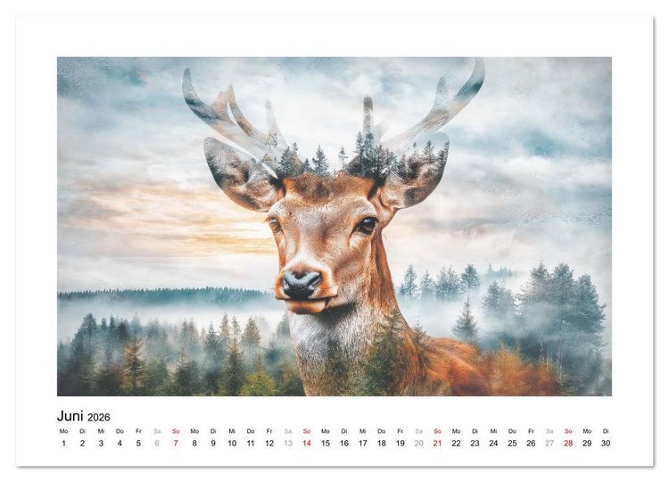 Produktbild: Tierisch wilde Waldbewohner (Wandkalender 2026 DIN A4 quer), CALVENDO Monatskalender