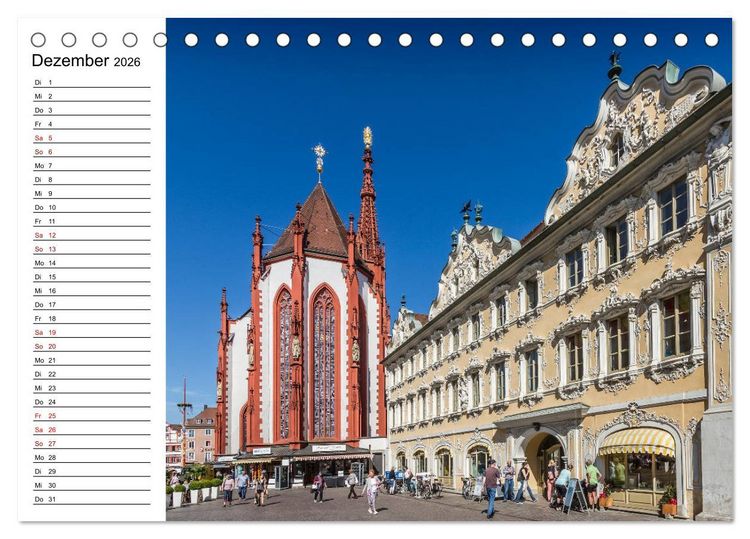 Produktbild: W&Uuml;RZBURG Historisches Stadtherz (Tischkalender 2026 DIN A5 quer), CALVENDO Monatskalender