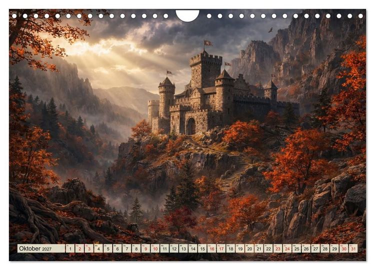 Produktbild: Burgen im Mittelalter (Wandkalender 2027 DIN A4 quer), CALVENDO Monatskalender