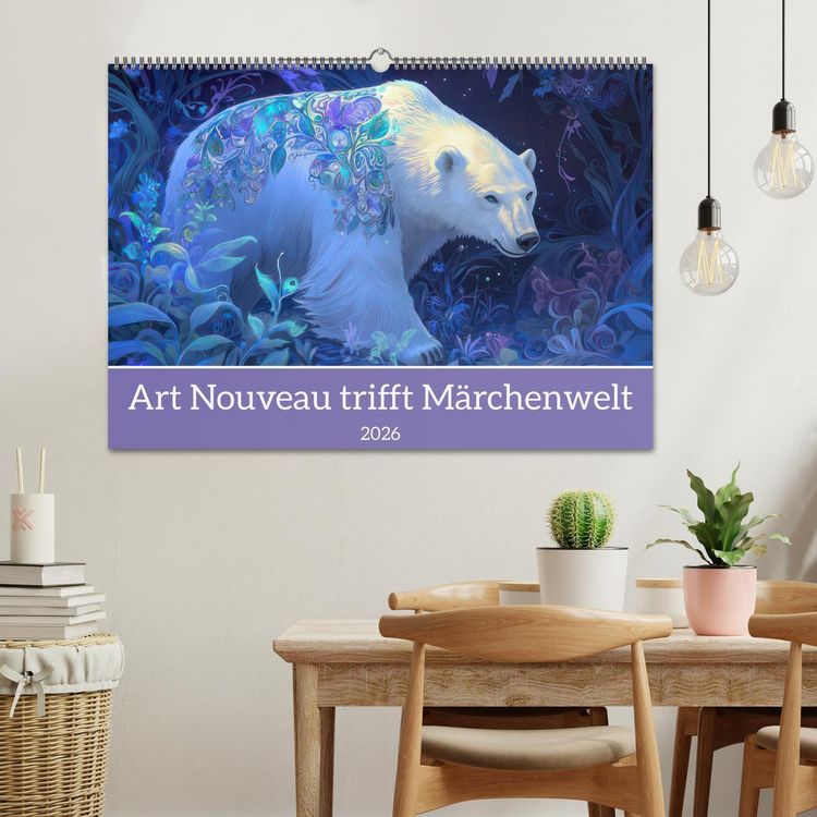 Produktbild: Art Nouveau trifft M&auml;rchenwelt (Wandkalender 2026 DIN A2 quer), CALVENDO Monatskalender