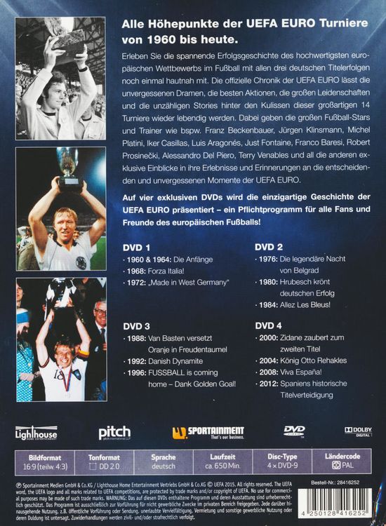 Produktbild: UEFA Euro - Die offizielle Chronik [4 DVDs]