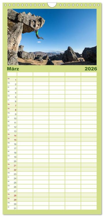 Produktbild: Familienplaner 2026 - Climbing Solutions - Bergsport weltweit mit 5 Spalten (Wandkalender, 21 x 45 cm) CALVENDO