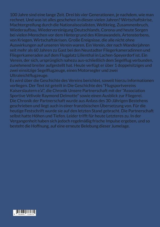 Produktbild: 100 Jahre Flugsportverein Kaiserslautern e. V.