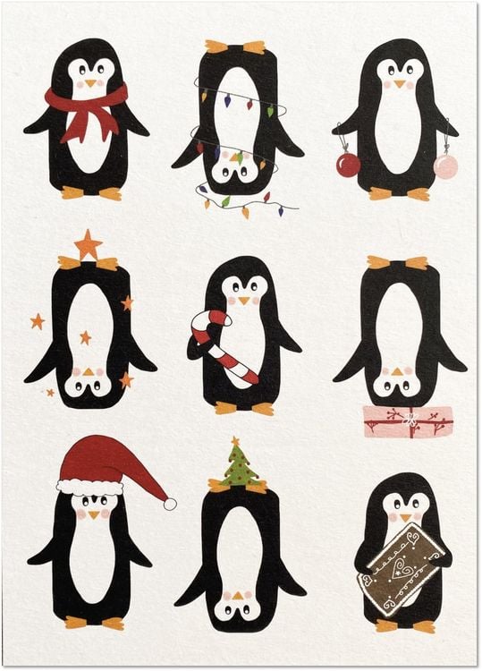 Produktbild: KEITCARDS Weihnachtskarten - handgezeichnete Postkarten, 6er Set