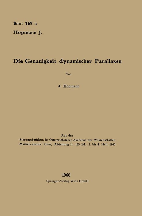 Produktbild: Die Genauigkeit dynamischer Parallaxen