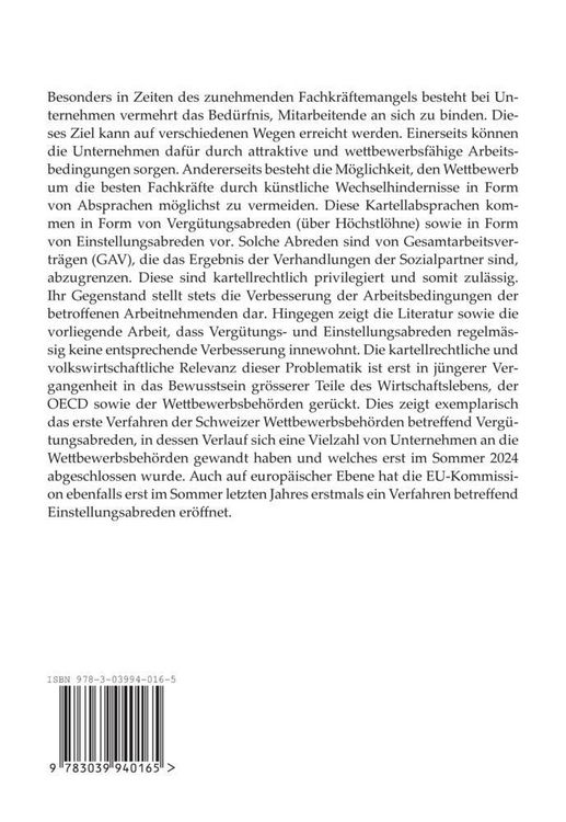 Produktbild: Kartellrechtliche Betrachtung von Verg&uuml;tungs- und Einstellungsabreden im Konzern