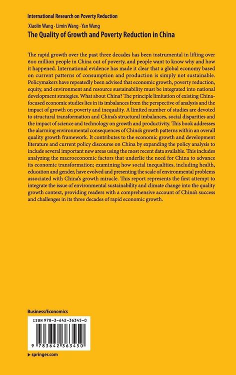 Produktbild: The Quality of Growth and Poverty Reduction in China