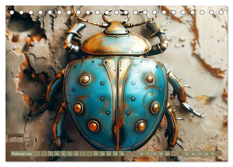 Produktbild: Die fantastische Welt der Steampunk-Insekten (Tischkalender 2026 DIN A5 quer), CALVENDO Monatskalender