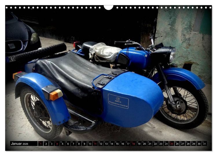Produktbild: Motorrad-Gespanne in Kuba (Wandkalender 2026 DIN A3 quer), CALVENDO Monatskalender