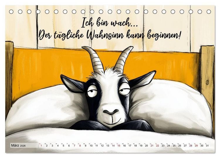 Produktbild: Ziegen, s&uuml;&szlig; aber psycho (Tischkalender 2026 DIN A5 quer), CALVENDO Monatskalender