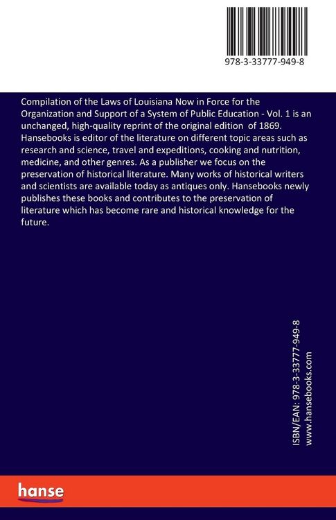Produktbild: Compilation of the Laws of Louisiana Now in Force for the Organization and Support of a System of Public Education