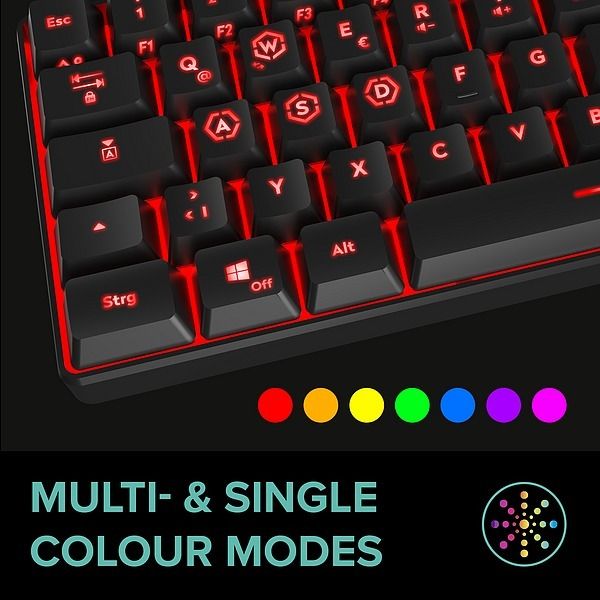 Produktbild: SPEEDLINK LETOS RGB 60% Gaming Keyboard, black - DE layout