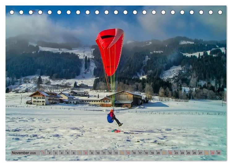 Produktbild: Frei sein - Paragliding (Tischkalender 2026 DIN A5 quer), CALVENDO Monatskalender