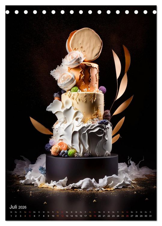 Produktbild: Zur Hochzeit eine Torte (Tischkalender 2026 DIN A5 hoch), CALVENDO Monatskalender