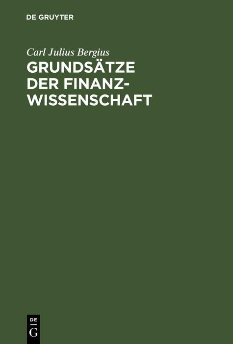 Produktbild: Grunds&auml;tze der Finanzwissenschaft