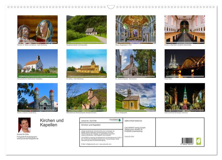 Produktbild: Kirchen und Kapellen (Wandkalender 2026 DIN A2 quer), CALVENDO Monatskalender