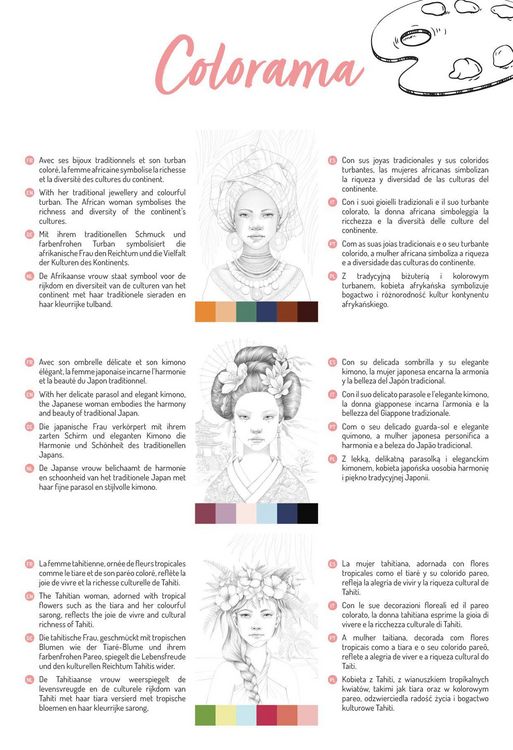 Produktbild: ODELIA, Ausmalblock Mixed Media, 20 Blatt A4 250g, Spiralbindung, Frauen