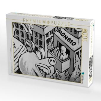 Produktbild: CALVENDO Puzzle Ein Motiv aus dem Kalender Schwarz Wei&szlig;e Graffiti Impressionen aus Bielefeld | 1000 Teile Lege-Gr&ouml;&szlig;e 64x48cm Foto-Puzzle f&uuml;r gl&uuml;ckliche Stunden
