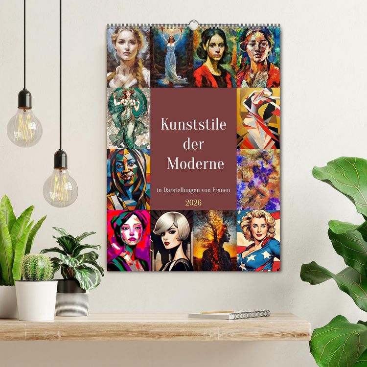 Produktbild: Kunststile der Moderne in Darstellungen von Frauen (Wandkalender 2026 DIN A2 hoch), CALVENDO Monatskalender