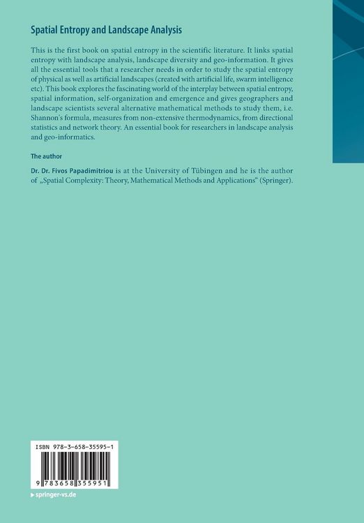 Produktbild: Spatial Entropy and Landscape Analysis