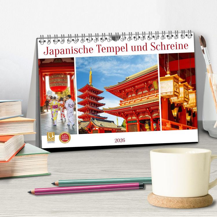 Produktbild: Japanische Tempel und Schreine (Tischkalender 2026 DIN A5 quer), CALVENDO Monatskalender