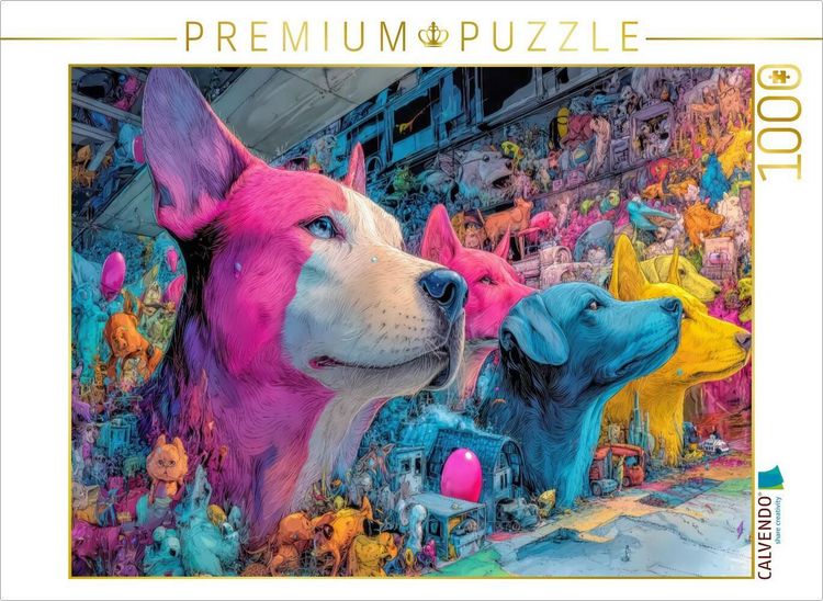 Produktbild: CALVENDO Puzzle Bunte Stadt | 1000 Teile Lege-Gr&ouml;&szlig;e 64x48cm Foto-Puzzle f&uuml;r gl&uuml;ckliche Stunden