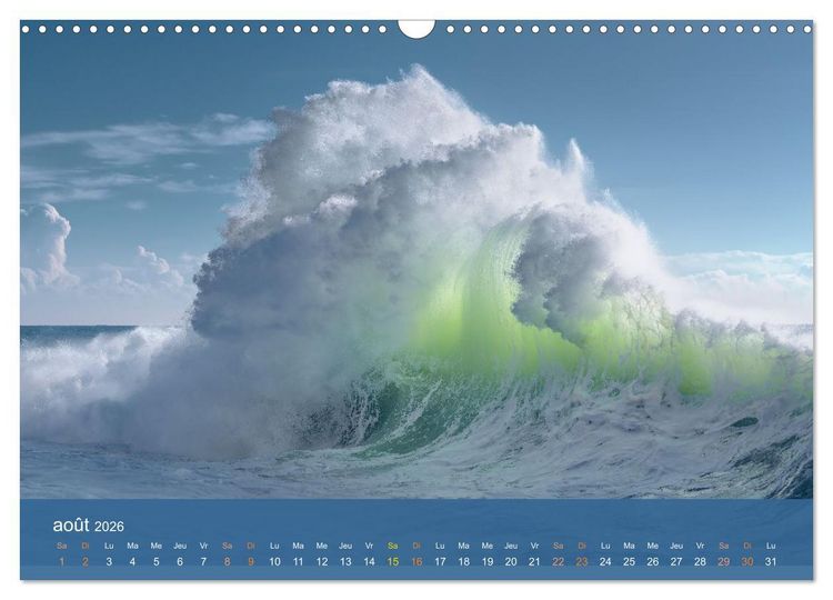 Produktbild: Temp&ecirc;tes c&ocirc;ti&egrave;res - La puissance brute des vagues (Calendrier mural 2026 DIN A3 vertical), CALVENDO calendrier mensuel