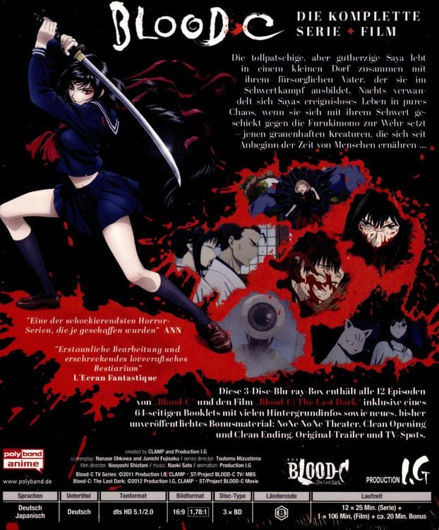 Blood C - Die komplette Serie plus der Film: The Last Dark [3 BRs]