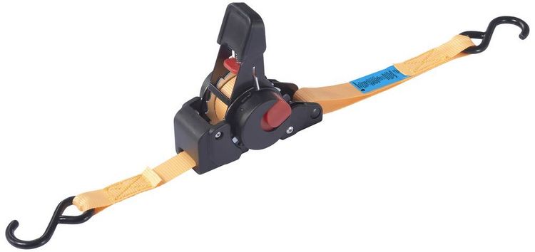 Produktbild: TOOLCRAFT TO-8689776 Selbstaufrollender Spanngurt Zugkraft LC Niederzurren (einzeln/direkt)=100 daN (L x B) 2 m x 18 mm Klemmschloss EN 12195-2