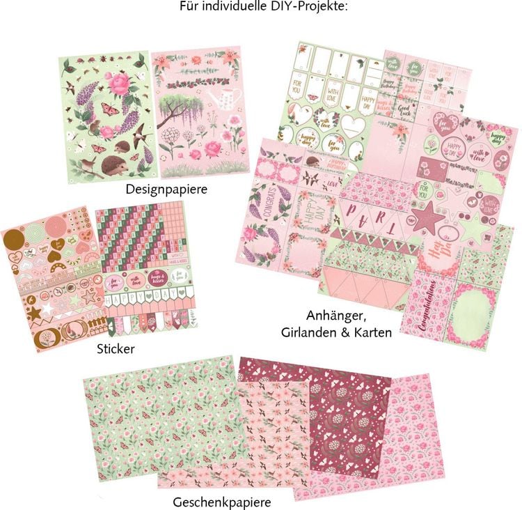 Produktbild: Designpapier-Kreativbuch Garden Glory