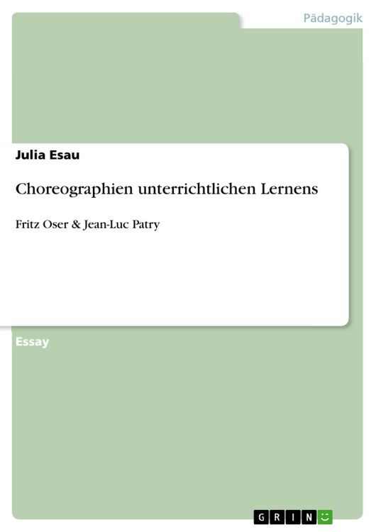 Produktbild: Choreographien unterrichtlichen Lernens