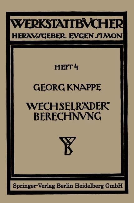Produktbild: Wechselr&auml;derberechnung f&uuml;r Drehb&auml;nke